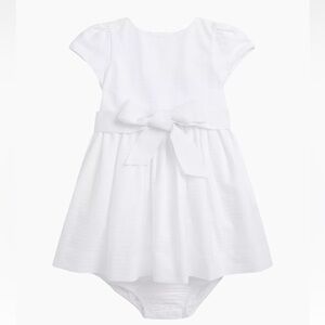 Polo Ralph Lauren Baby Girl's Cotton Fit-And-Flare Dress, White, 18 M, NWT